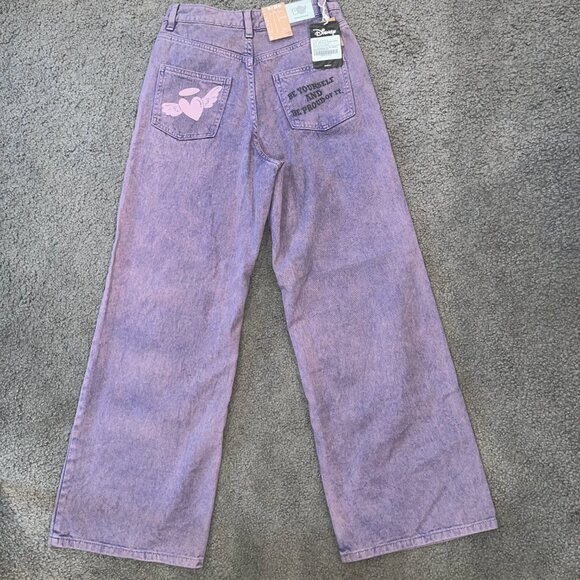 THE SOULED STORE DENIM DIVISION DISNEY LILO & STITCH ANGEL WIDE LEG FIT JEANS 26 - Picture 5 of 12